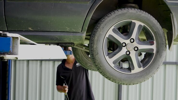 Professional mechanic maintenance a car