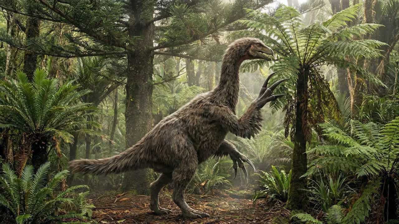 Therizinosaurus in its natural habitat