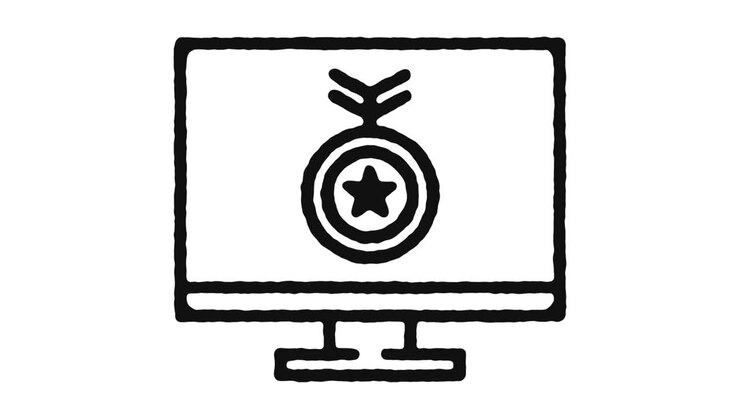 Web Awards Icon Animation Footage & Alpha Channel