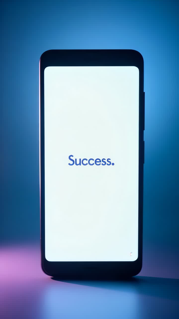 Smartphone Displaying the Word 'Success'