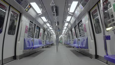 empty  carriage of the subway smrt in singapore