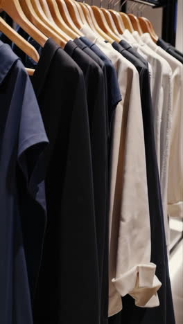 clothes display on hangers