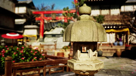 japanese lantern in a traditional asian village scene