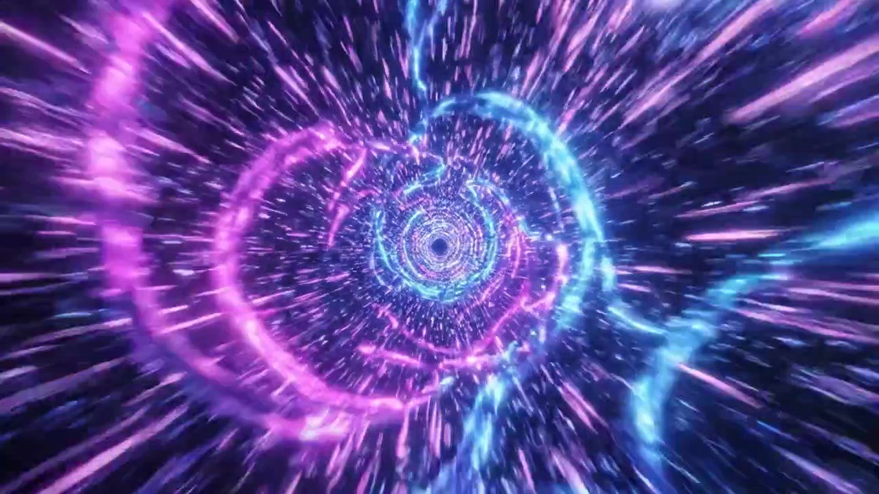 A Stunning Journey Through a Cosmic Vortex of Light and Color: Explore the Spectacular Effects of Energy and Motion in a Hypnotic Spiral