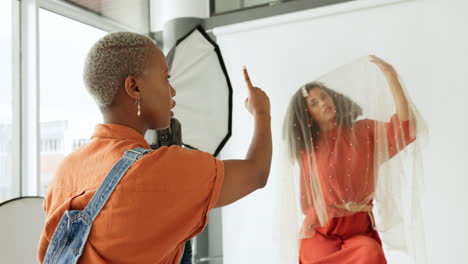 black woman, photographer and fashion model