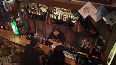 busy bar scene at night