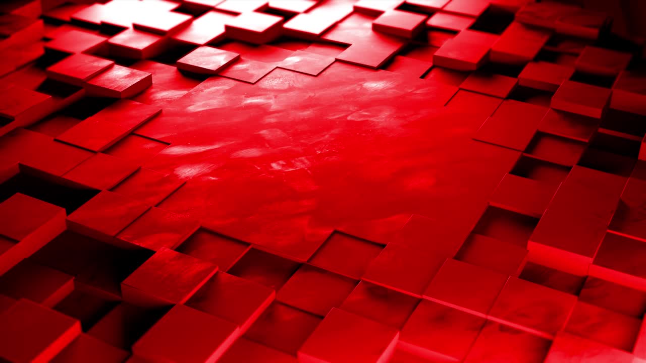 기하학적 추상 큐빅 3d 렌더링 배경 빨간색