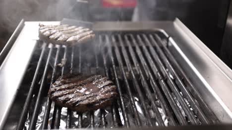 burgers being grilled