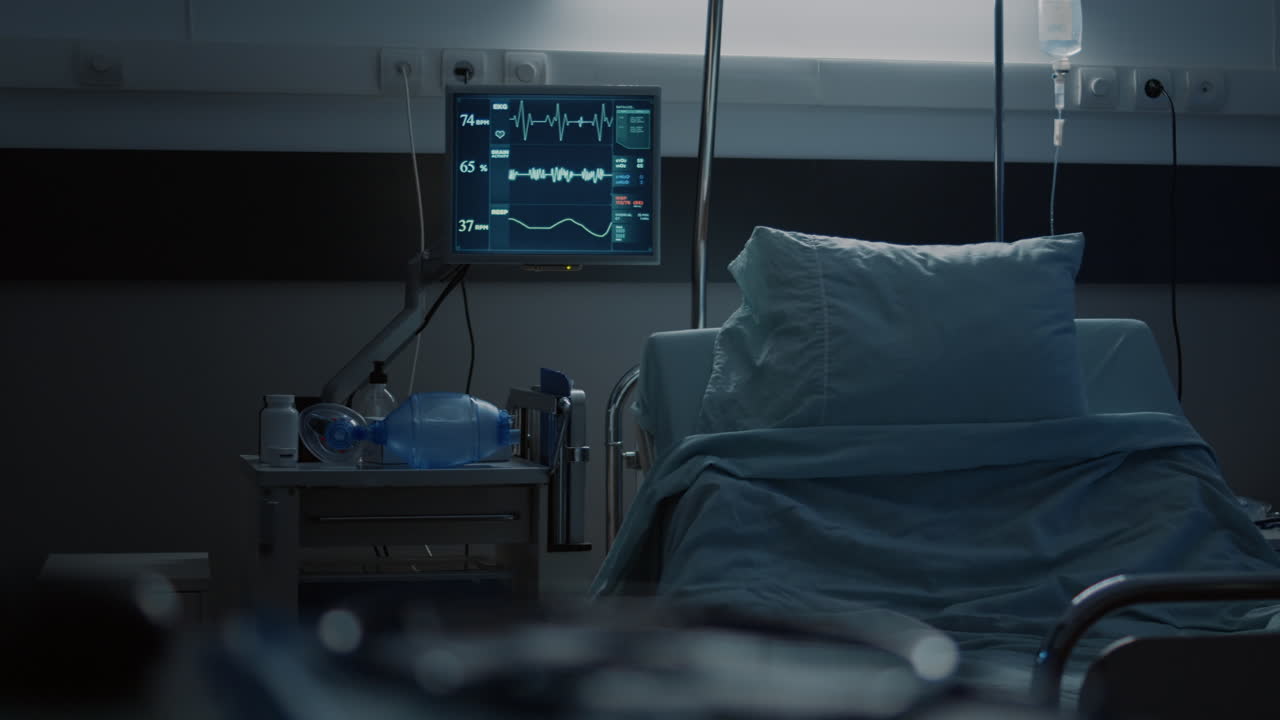 Nobody in hospital facility ward with modern equipment