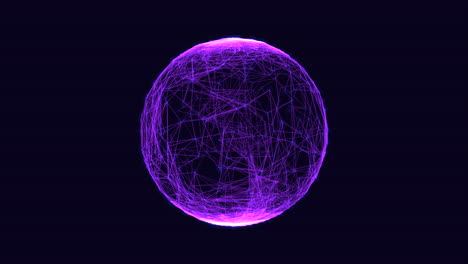 interconnected purple lines form a circular sphere