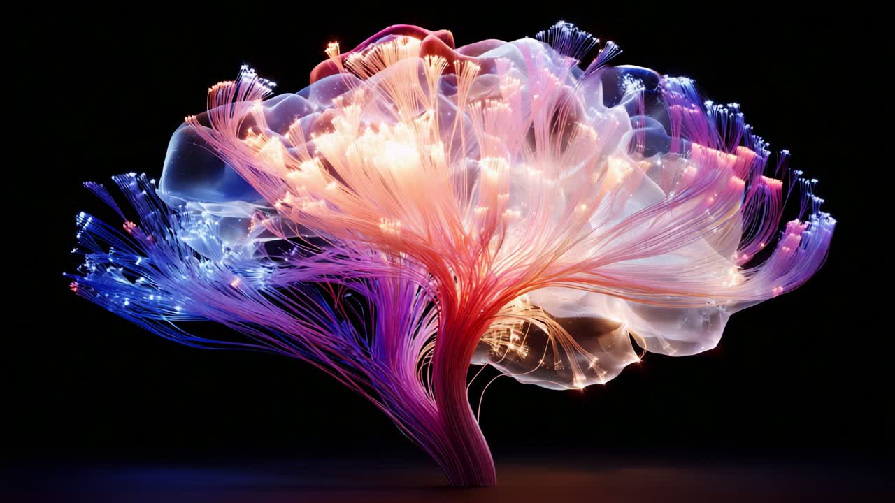 An Intricate Fusion of Light and Form: A Stunning Artistic Representation of a Tree with Colorful Luminescence, Captured in Two Compelling Frames for Visual Exploration