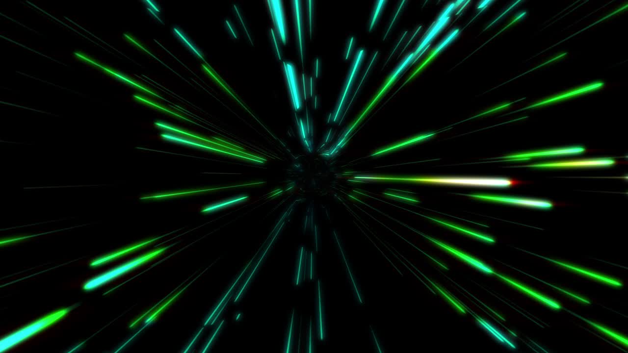 abstracto 3d moviendo líneas de alta tecnología. animación dinámica de bucle sin costuras. concepto para viajes espaciales en el tiempo, velocidad de deformación, transporte futuro