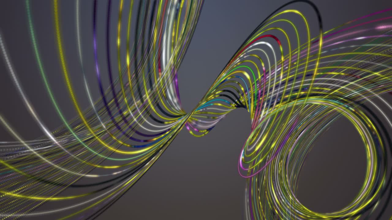 animación fantástica con objeto de onda de rayas de partículas en cámara lenta, 4096x2304 bucle 4k