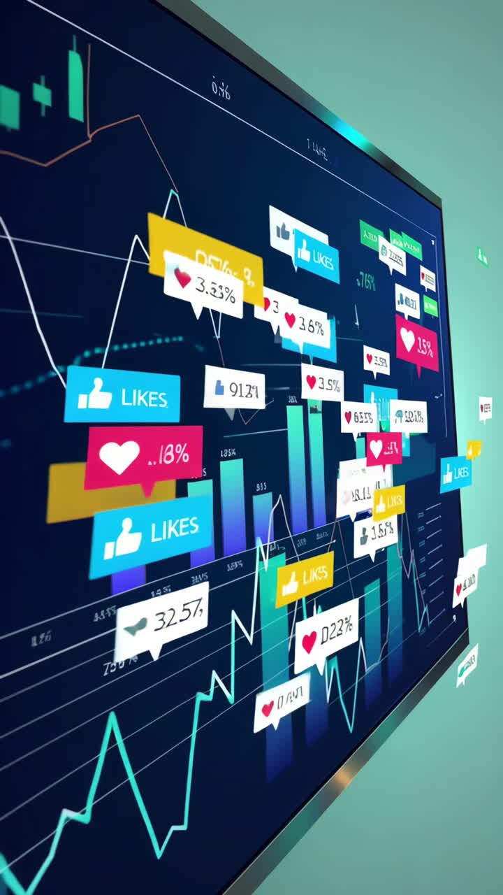 Social Media Analytics Dashboard Displaying Engagement and Performance Metrics