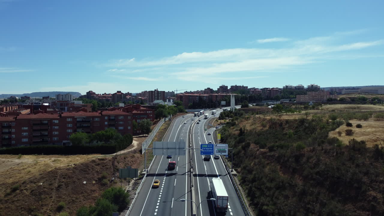 고속도로 오버브라이드 공중 사진