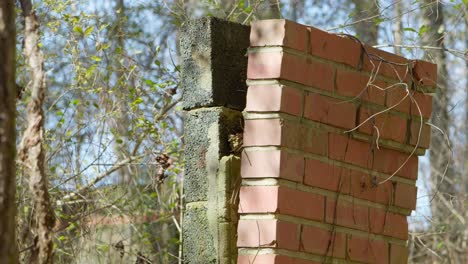 Leaning-brick-of-what-remands-of-an-abandoned-motel-building-in-North-Carolina