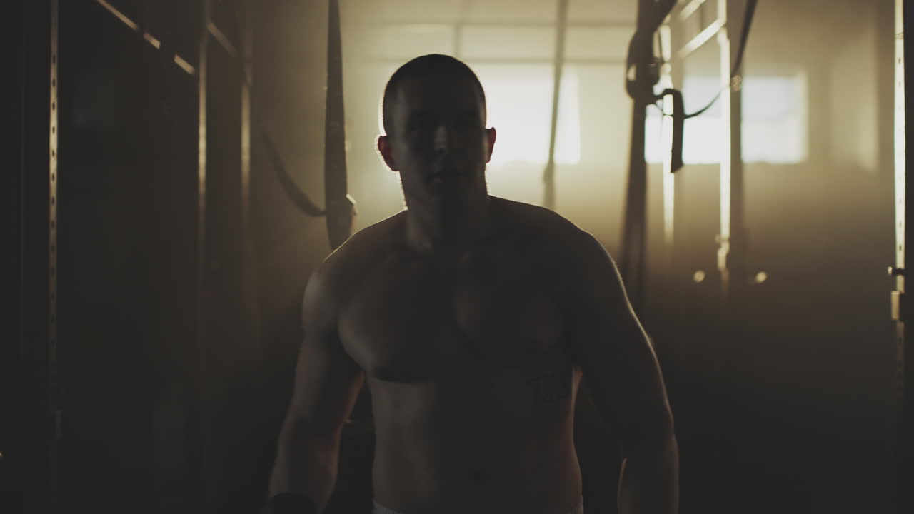 Man Training in a Gym