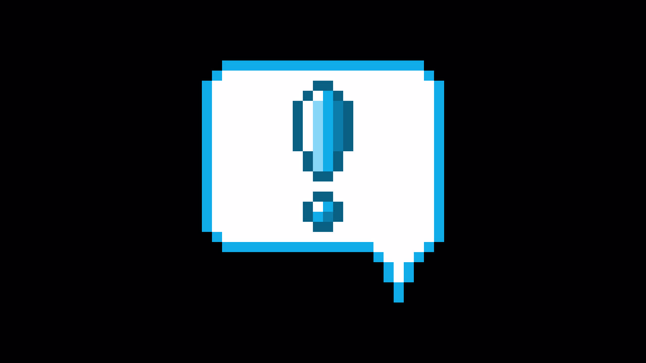 Pixel art animation icon speech bubble exclamation mark (2)