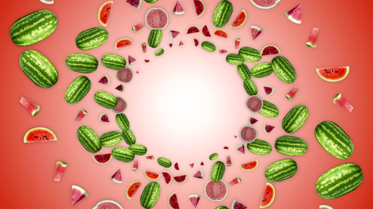 떨어지는 수박 배경, 루프, 알파 채널
