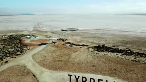 done flies over lake tyrell viewing area in north-west victoria, may 2021