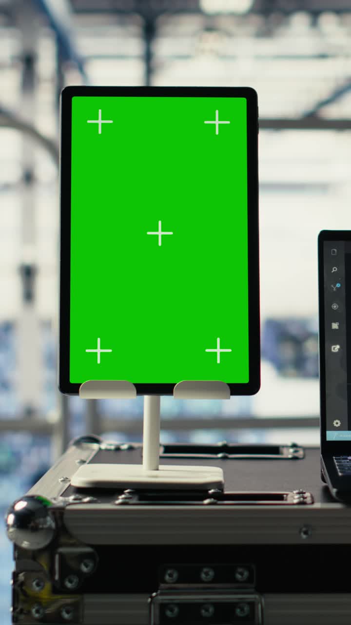 Vertical Video Isolated Screen Tablet In Data Center Training Infrastructure For Ai Technology