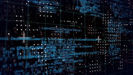 animation of information and data processing, on black