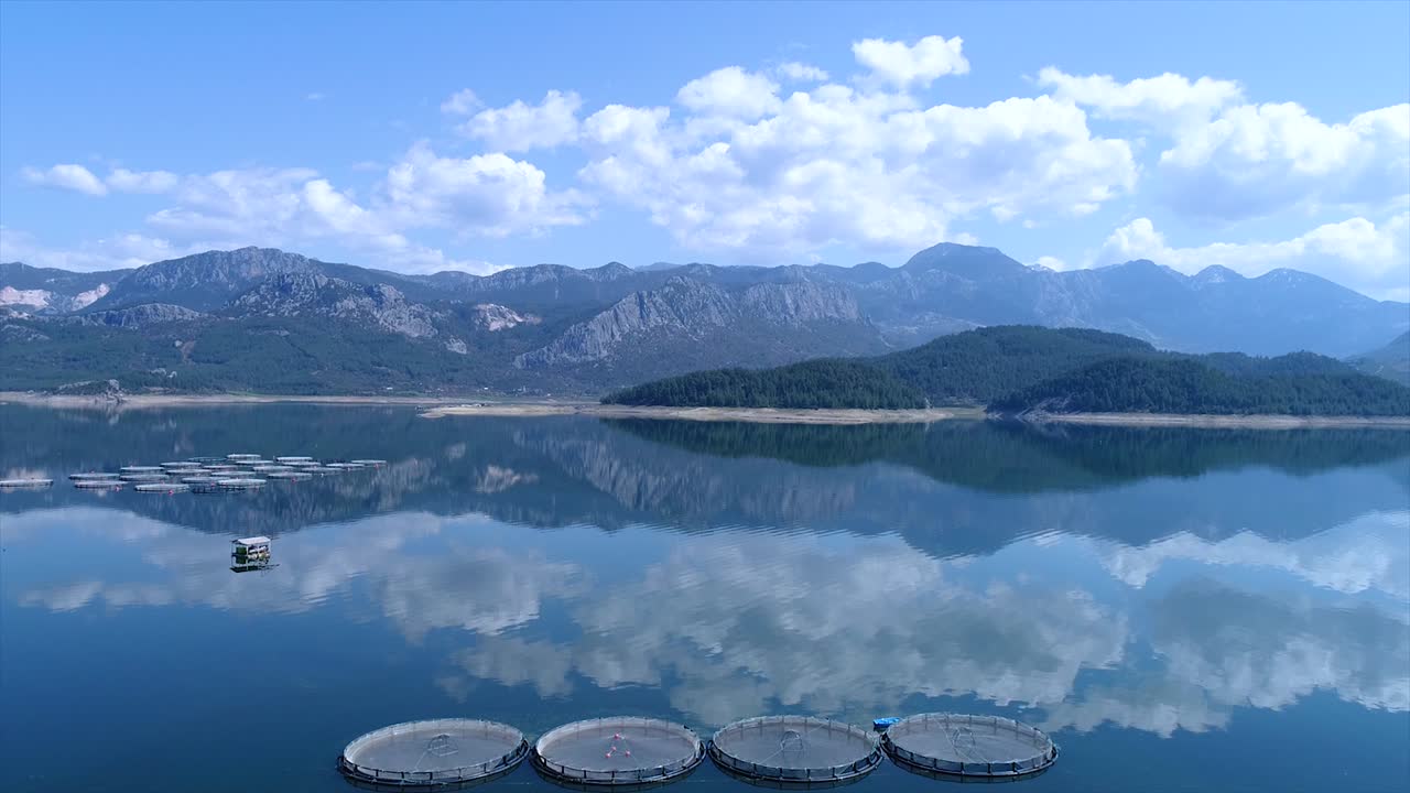 물고기 농장 의 공중 사진