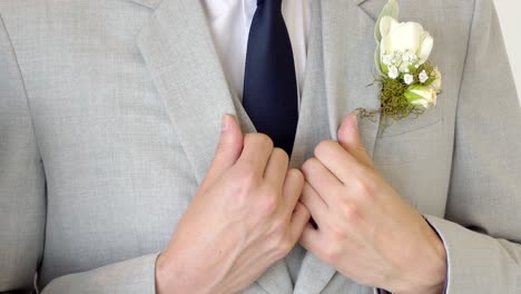 shot of wedding suits, tie, socks, shoes - watches for the groom - groom men