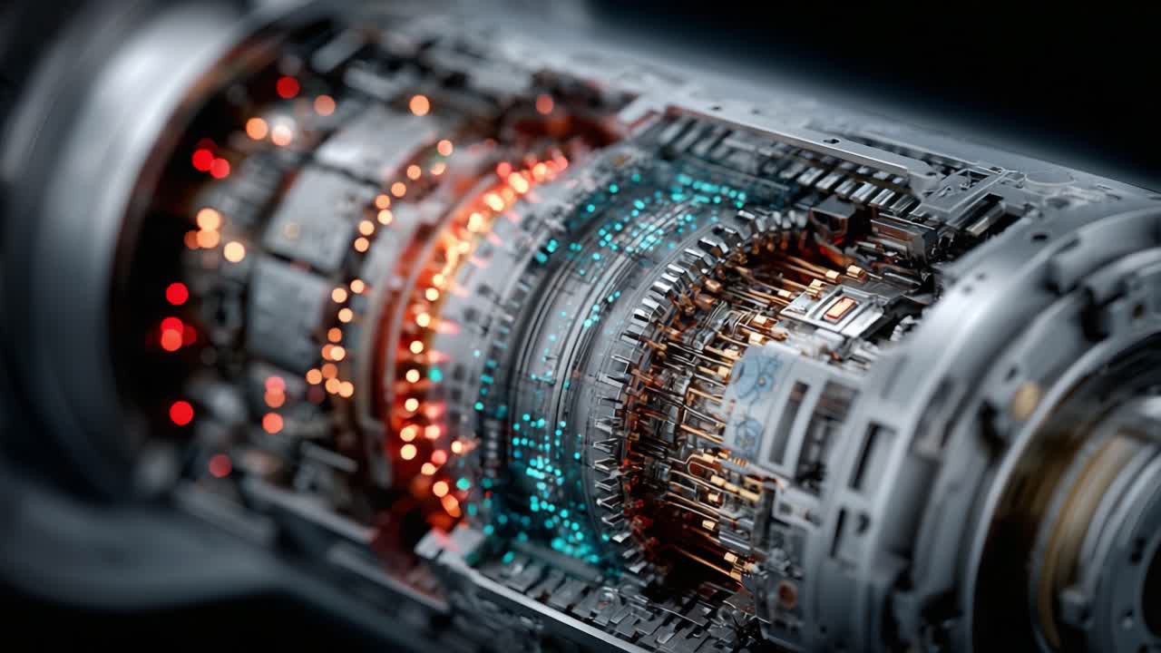 Intricate View of Advanced Microtechnology: A Detailed Look Inside a High-Tech Device Showcase Multifaceted Components and Innovative Engineering