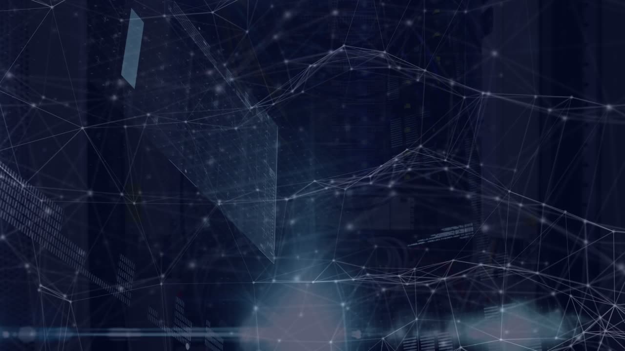 Animation of network of connections over data processing