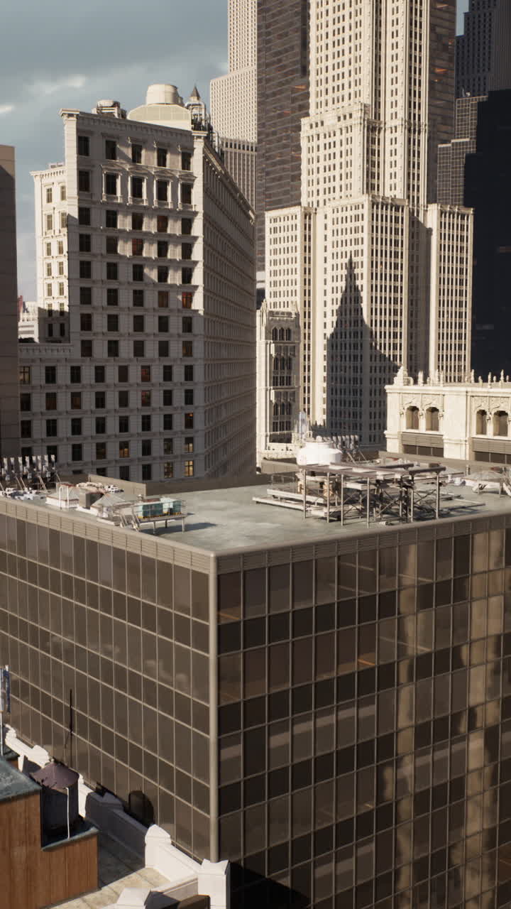 una vista del horizonte de una ciudad moderna con rascacielos