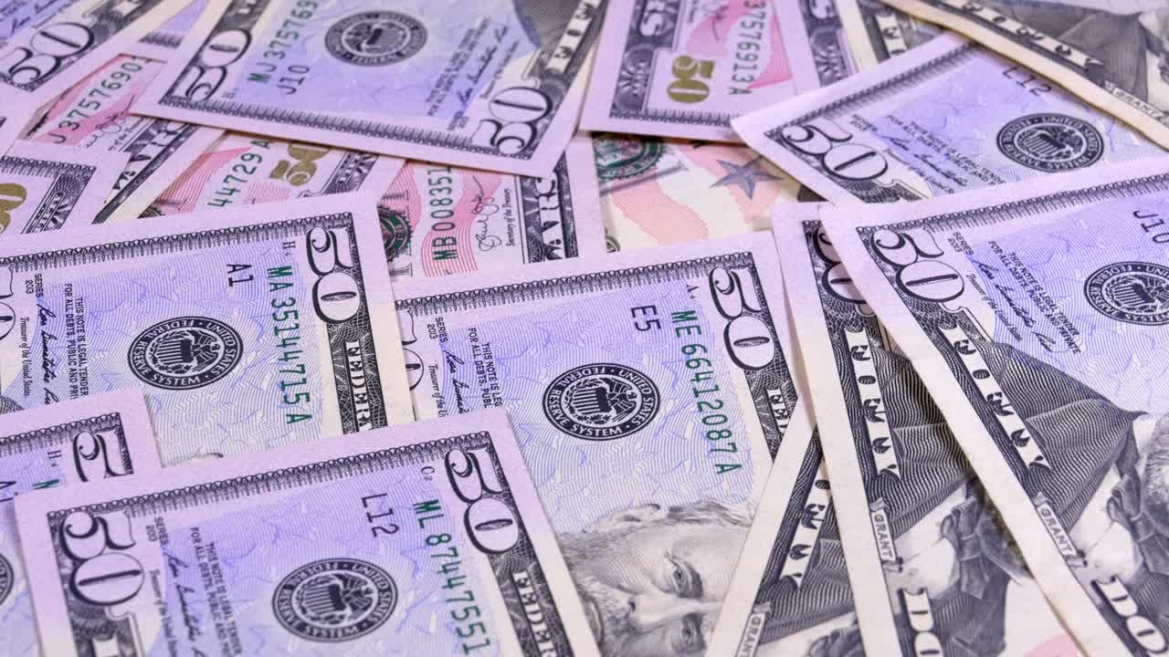 50 달러 가치의 미국 지폐의 배경