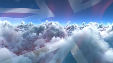 flag of england waving against sky and clouds 4k