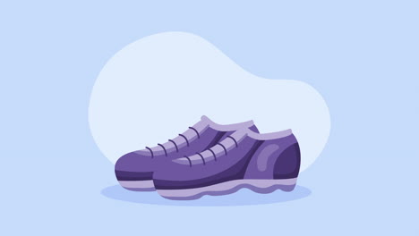 보라색 스포츠 신발 한