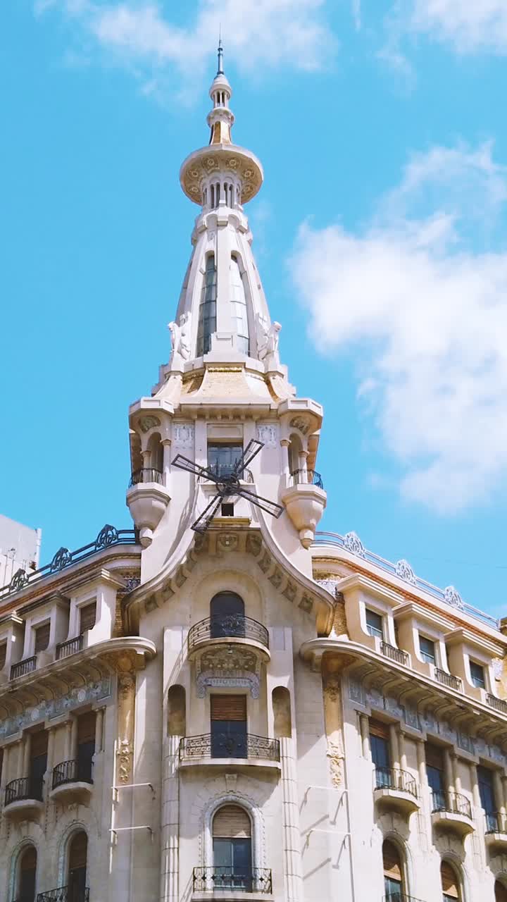 El Molino coffeehouse building, vertical at historic Architecture of Buenos Aires city Argenitna, Art Noveau architecture, travel landmark