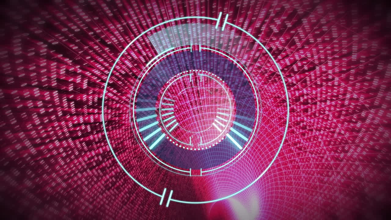 animación del escaneo de alcance sobre el túnel digital rosa