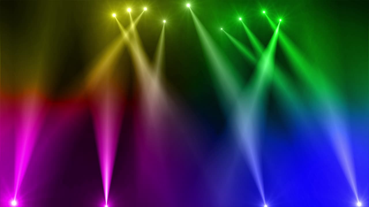 animación en bucle de la etapa de la luz del punto del arco iris