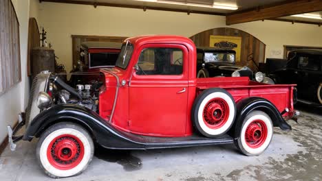 collection of rate antique vehicles in the antique car museum.potlatch totem park and museum in ketchikan, alaska.