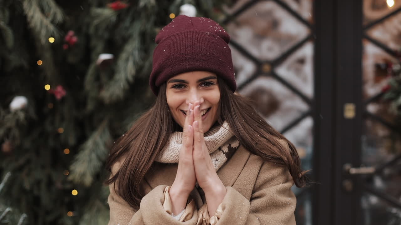 Woman outdoors in winter