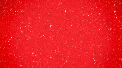 animación de nieve cayendo sobre un fondo rojo