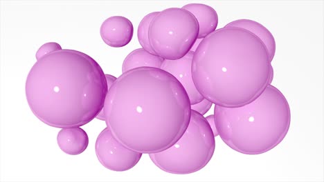 burbujas de globos líquidos giratorios rosados en animación 3d abstracta