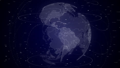 globo digital girando, haciendo zoom en el país de ecuador