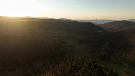 mountain sunrise/sunset aerial view