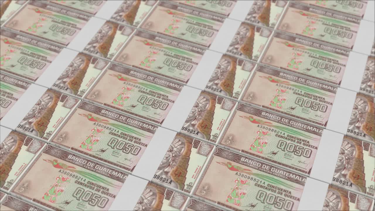 돈 프레스 에 의해 인쇄 된 반 과테말라  ⁇ 살 지폐