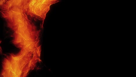 abstract fire left frame column loop with matte