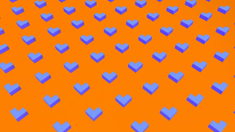 formas azules en 3d con fondo naranja