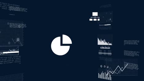 animation of scopes and computer data processing over dark background