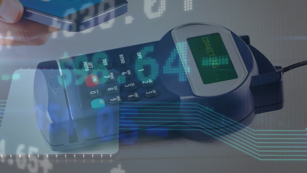 Animation of financial data processing over payment terminal