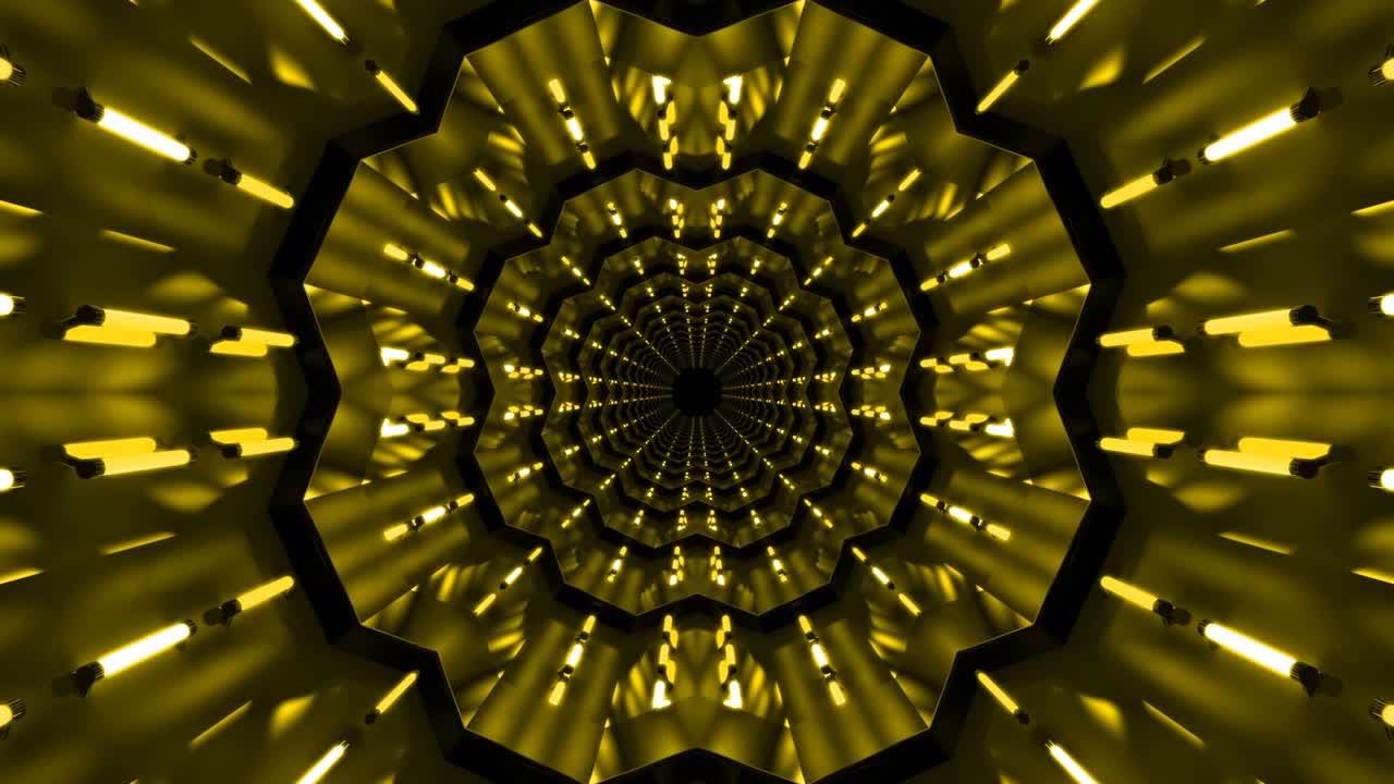 túnel de fondo abstracto con bucle tecnológico amarillo
