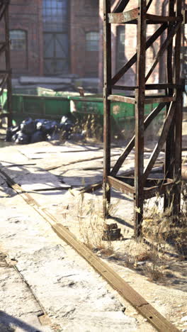 vías de tren oxidadas